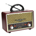 MEIER M-156BT FM AM SW 3 Band Vintage Retro Wooden Radio Rechargeable Radio With USB SD TF Mp3 Player